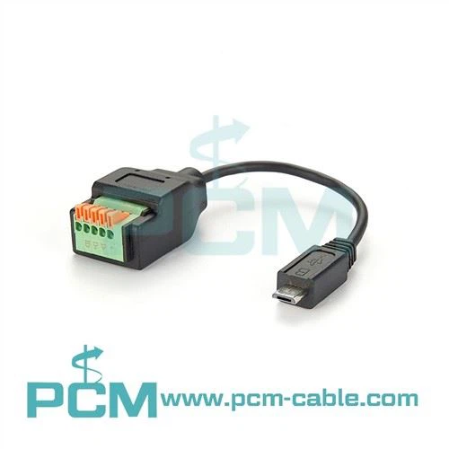 Mufă micro USB mamă la cablu terminal cu 5 pini