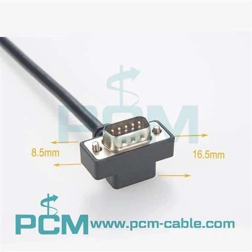 Conector cablu masculin DB9 înclinat în sus