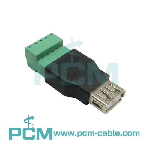 USB 2.0 O femeie la 5 Pin / Way Bolt Șurub Shield pluggable Terminale