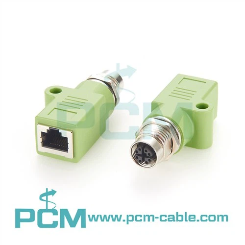 Adaptor montabil industrial M12 la RJ45 Ethernet și EtherCat
