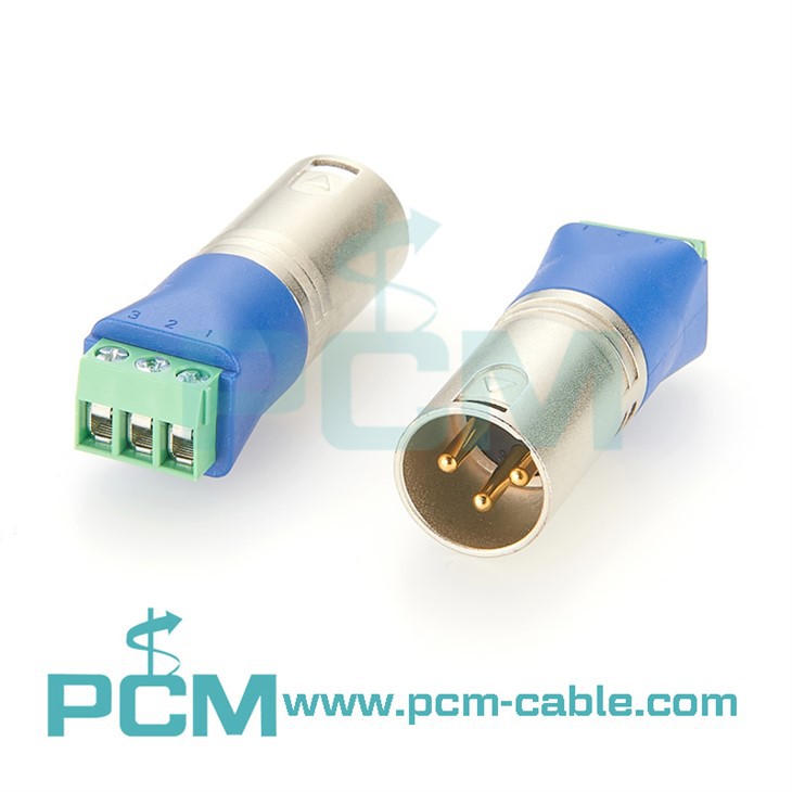 Adaptor XLR cu 3 pini mascul femela la terminal cu șurub