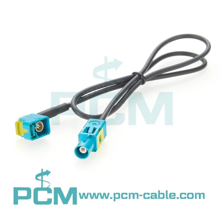 Optimized Cable Routing FAKRA Right Angle to Straight RG-174 Assembly