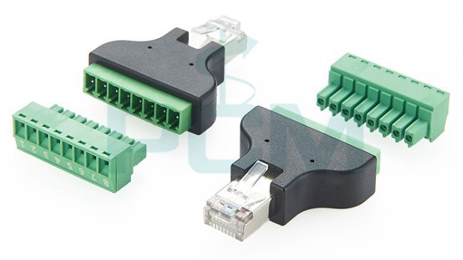 RJ45 Ethernet Male Plug To 8 Pin AV Terminal Screw Adapter Converter RJ45 Ethernet Male Plug To 8 Pin AV Terminal Screw Adapter Converter
