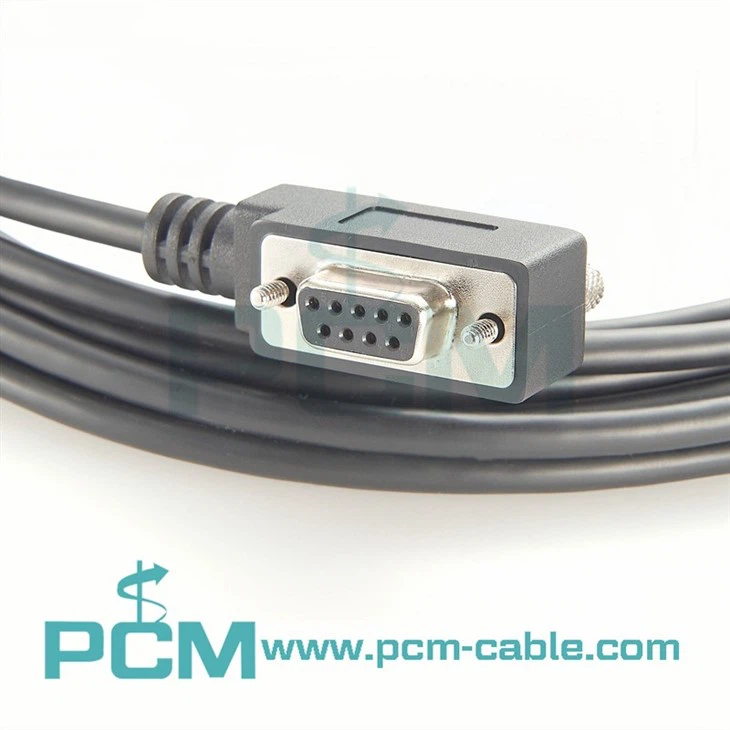 Space saving right angled  D-Sub 9 Pin DB9 Male to female rs232 serial cable