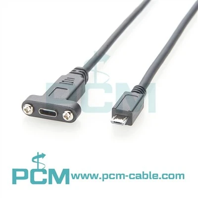 Cablu USB pentru montare pe panou USB C la Micro B