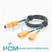 Cablu M12 A cod 8 pini la dublu USB A