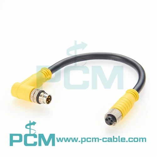 Cablu prelungitor M8 cu conector în unghi drept