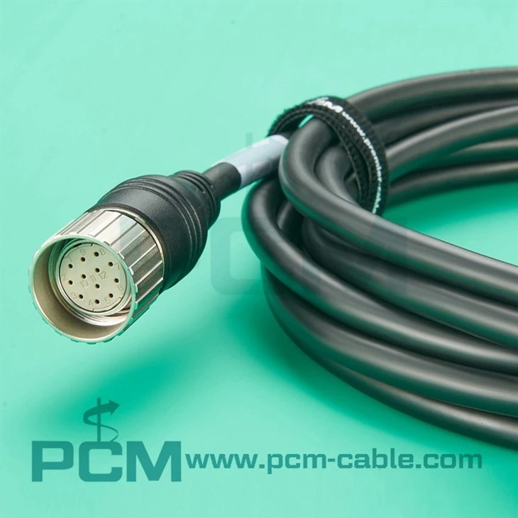 Drag Chain & Torsion Resistant M23 12-Pin Extension Cable for Industrial Automation